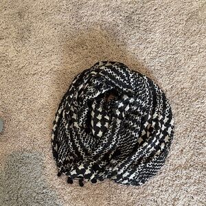 J. Crew Black and White Patterned Scarf